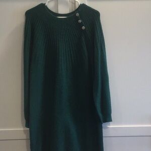 LOFT Glittery Green Sweater Dress